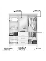 Guarda-roupa Notável Capela Solteiro 4 Portas 3 Gav Nt5015 Freijo/off White