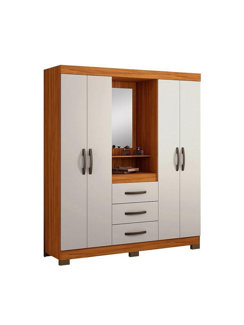 Guarda-roupa Notável Capela Solteiro 4 Portas 3 Gav Nt5015 Freijo/off White