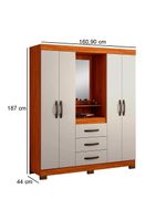 Guarda-roupa Notável Capela Solteiro 4 Portas 3 Gav Nt5015 Freijo/off White