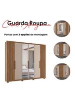 Guarda-Roupa Casal Araguaia e Cômoda Georgia Carvalho Fendi com Espelho – Moval