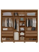 Guarda-Roupa Casal Araguaia e Cômoda Georgia Carvalho Fendi com Espelho – Moval