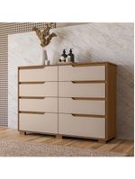 Guarda-Roupa Casal Araguaia e Cômoda Georgia Carvalho Fendi com Espelho – Moval