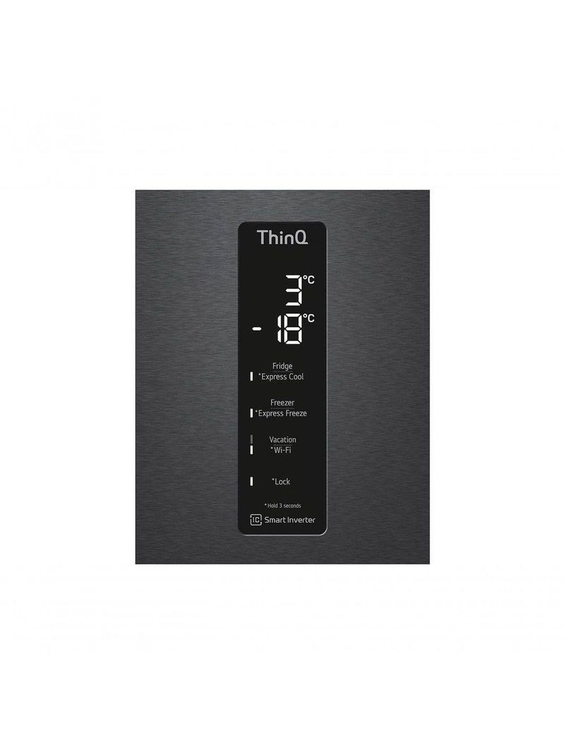 Geladeira Smart LG Frost Free Inverter 451L Inverse Black Inox GC-B569NQL – 127V