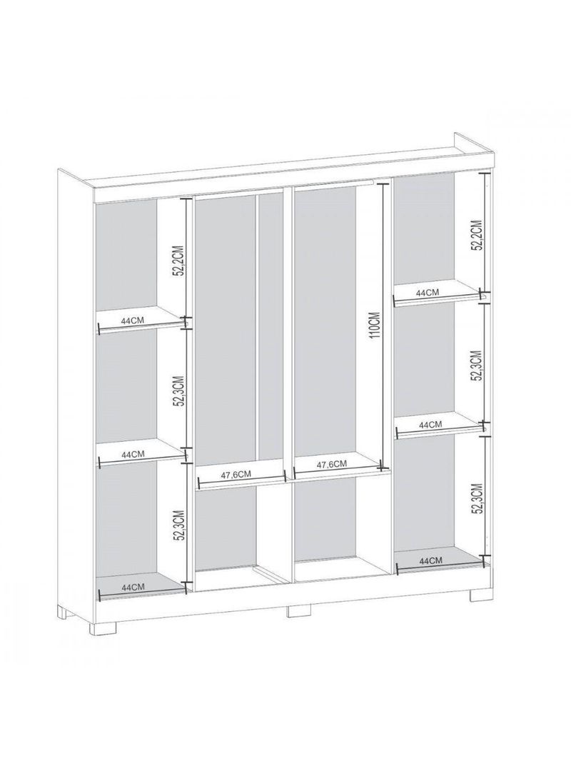 Guarda-Roupa Casal 8 Portas Itapema Atualle Acácia com Reflecta