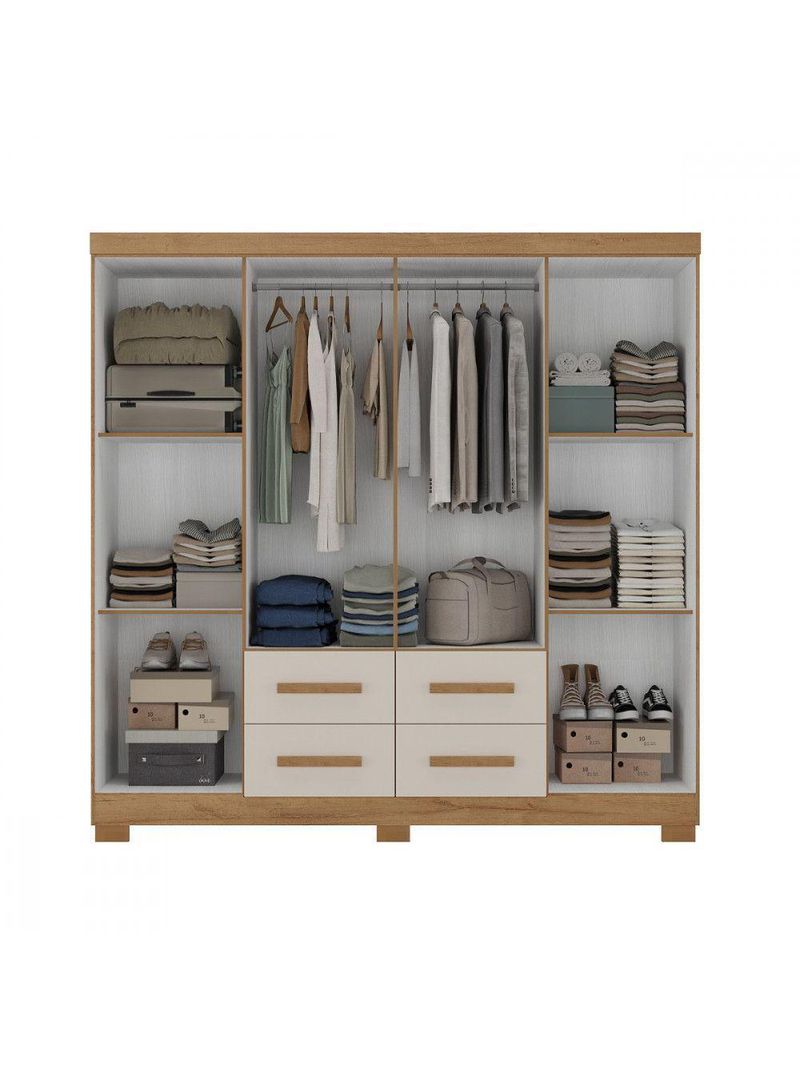 Guarda-Roupa Casal 8 Portas Itapema Atualle Acácia com Reflecta