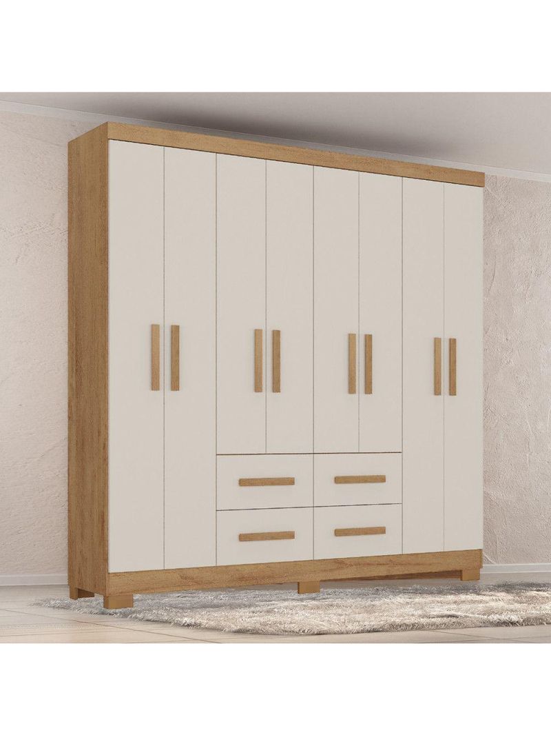 Guarda-Roupa Casal 8 Portas Itapema Atualle Acácia com Reflecta