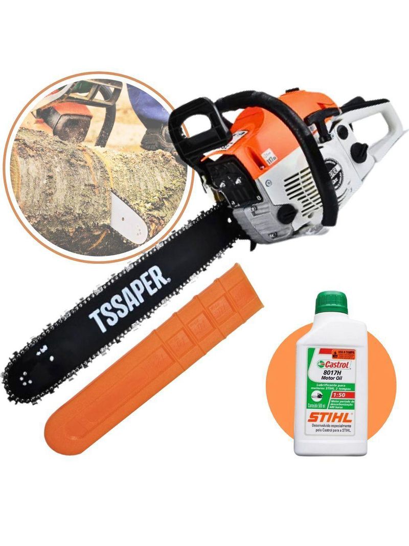 Moto Serra A Gasolina 52cc 3hp Sabre 20 Tsaper Mg52cc + Oleo Stihl 2t