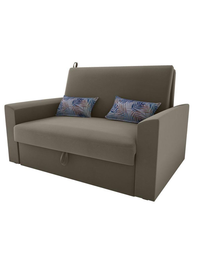 Sofá Cama Casal Cristal Bege Flor Matrix Bege Floral