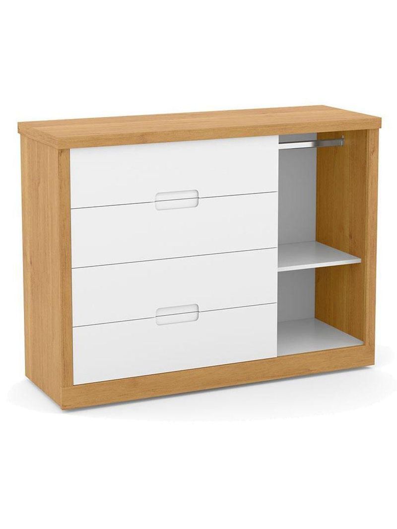 Berço Americano Com Capitonê New Boucle E Cômoda Infantil Tutto New Freijó Branco Acetinado E Colchão Ortobom - Matic