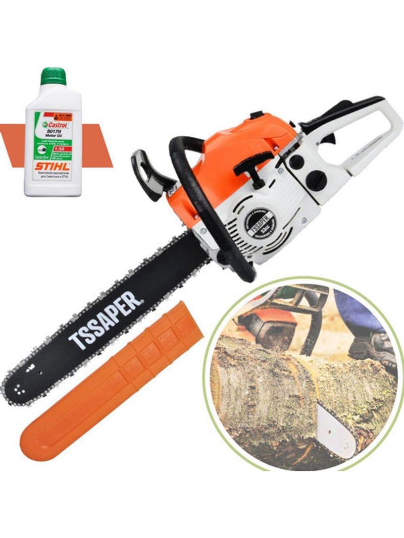 Motosserra Gasolina Sabre 20 Profissional Tsaper Mg-52cc + Oleo Stihl 2t