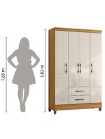 Guarda Roupas Solteiro 4 Portas 2 Gavetas Paraty – Moval – Freijó / Off White