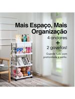 Estante Organizadora Modular 4 Andares com Gavetas, para Casa e Escritório