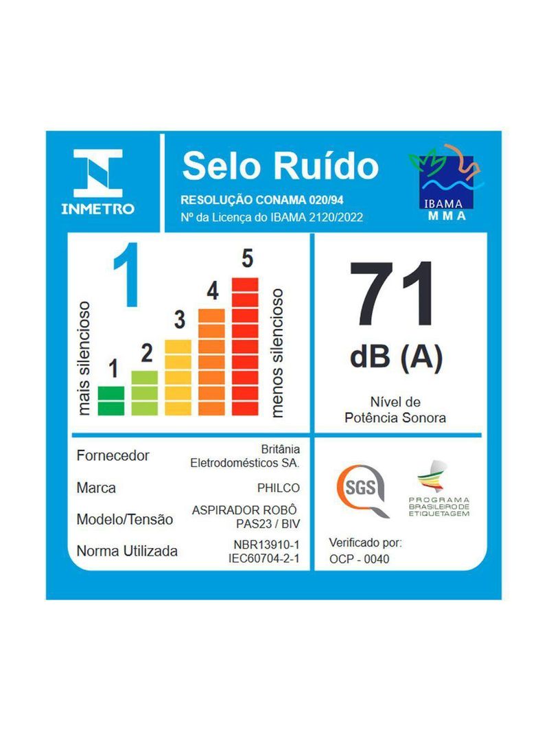 Aspirador Robô Philco 3 em 1 com MOP Antiqueda PAS23 Bivolt