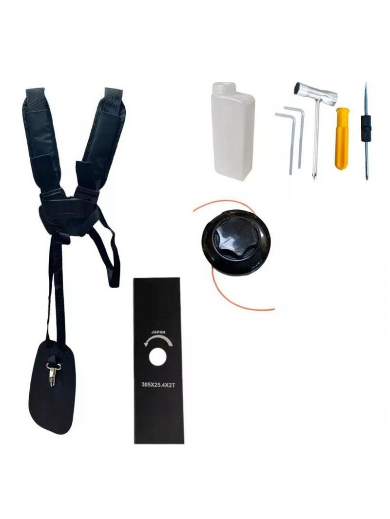 Roçadeira e Cortador de Grama Lateral CG430 Tb 43cc 2hp com Faca 2 Pontas + Lamina De Vídea 40 Dentes P/ Troncos