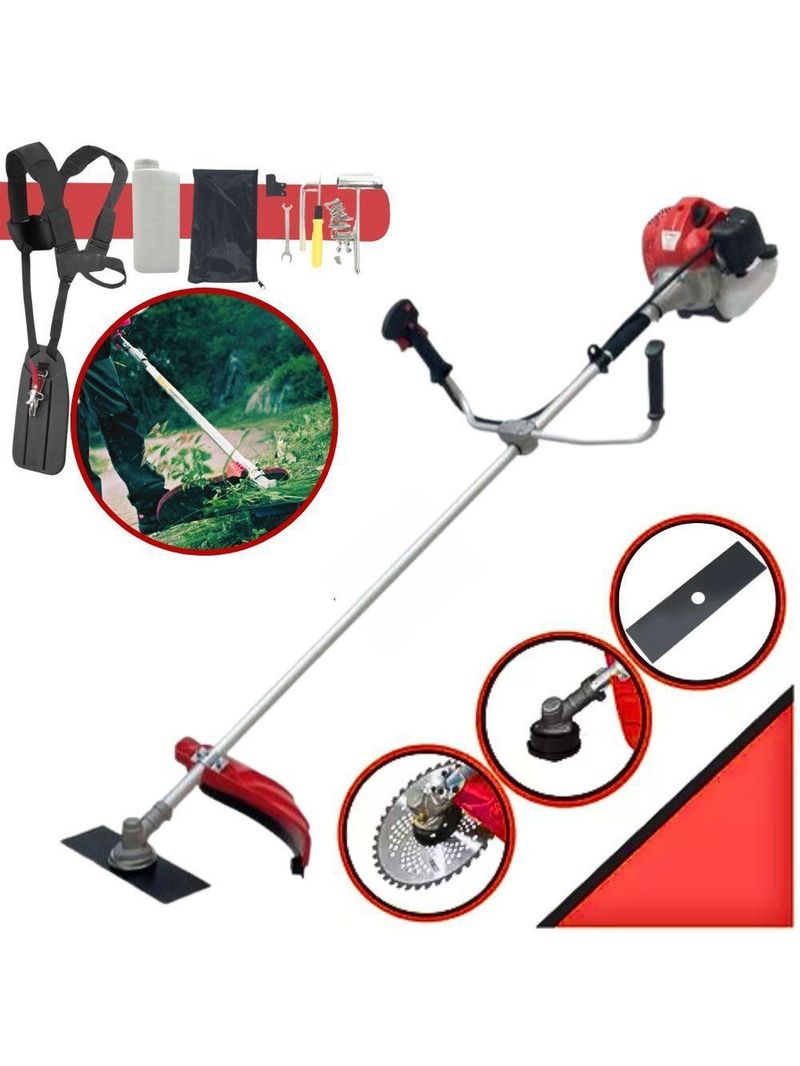 Roçadeira e Cortador de Grama Lateral CG430 Tb 43cc 2hp com Faca 2 Pontas + Lamina De Vídea 40 Dentes P/ Troncos