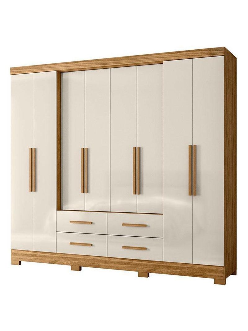 Guarda Roupa Casal San Lorenzo E Cômoda Georgia Freijó Off White – Moval