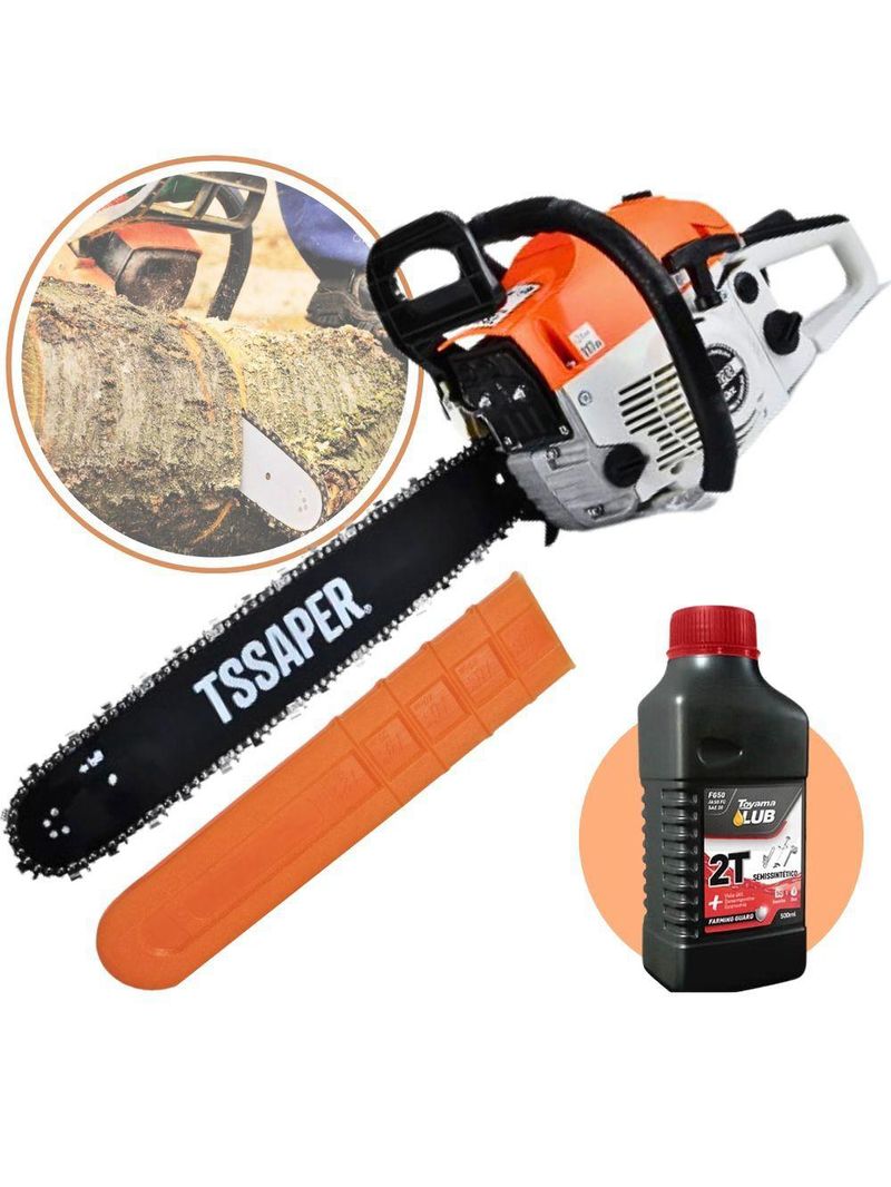 Motosserra A Gasolina 52cc 3hp Sabre 20 Profissional Tsaper Mg52cc + Oleo Toyama 2t