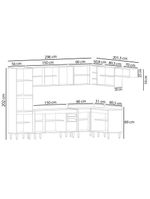 Armário de Cozinha Modulada de Canto 8 Peças CP07 Balcão Preto/Cinza - Lumil