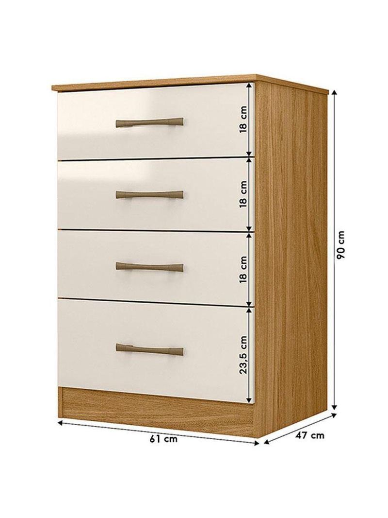 Guarda Roupa Casal San Lorenzo Com Espelho E Cômoda Ms913 Freijó Off White – Moval