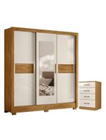 Guarda Roupa Casal Bahamas E Cômoda Ms913 Freijó Off White – Moval