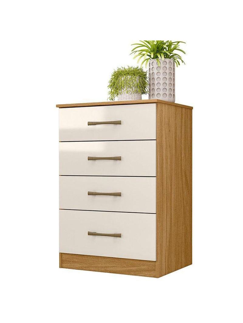 Guarda Roupa Casal Bahamas E Cômoda Ms913 Freijó Off White – Moval