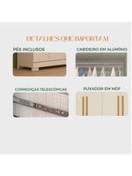 Guarda-Roupa Casal Canadá 6 Portas E 2 Gavetas 100% MDF Linha Mobília Cinamomo/Off White