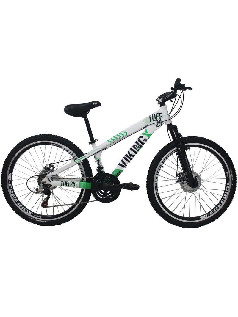 Bicicleta Viking X Tuff25/30 Freeride Aro 26 Freio A Disco 21 Velocidades Branco Verde