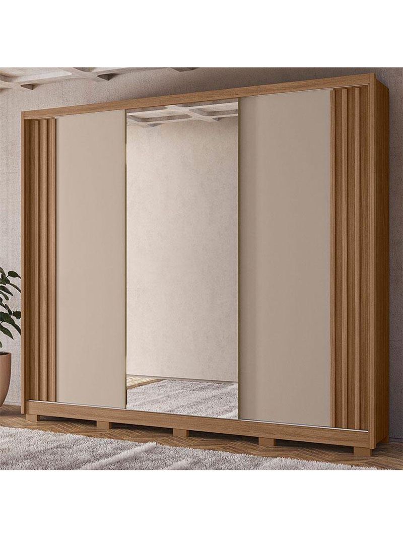 Guarda Roupa Casal Arizona E Cômoda Vênus Carvalho Fendi Com Pés - Moval