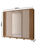 Guarda Roupa Casal Arizona E Cômoda Vênus Carvalho Fendi Com Pés - Moval