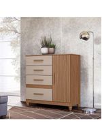 Guarda Roupa Casal Arizona E Cômoda Vênus Carvalho Fendi Com Pés - Moval