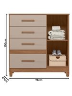 Guarda Roupa Casal Arizona E Cômoda Vênus Carvalho Fendi Com Pés - Moval