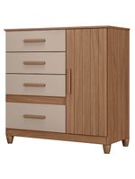 Guarda Roupa Casal Arizona E Cômoda Vênus Carvalho Fendi Com Pés - Moval