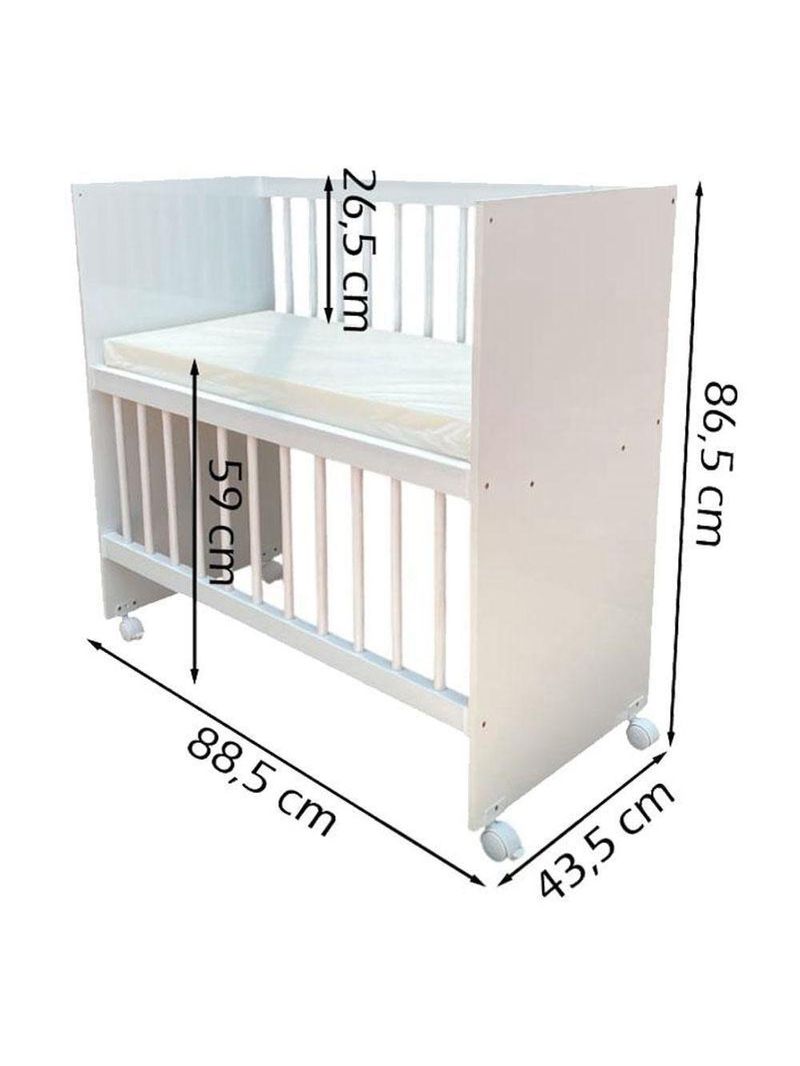 Mini Berço Moisés Alegria E Cômoda Infantil 103 Doce Sonho Branco Brilho – Qmovi