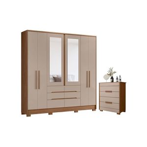 Guarda Roupa Casal San Francisco e Cômoda Dhara Carvalho Fendi – Moval