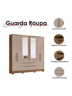 Guarda Roupa Casal San Francisco e Cômoda Dhara Carvalho Fendi – Moval