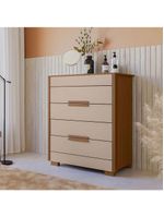 Guarda Roupa Casal San Francisco e Cômoda Dhara Carvalho Fendi – Moval