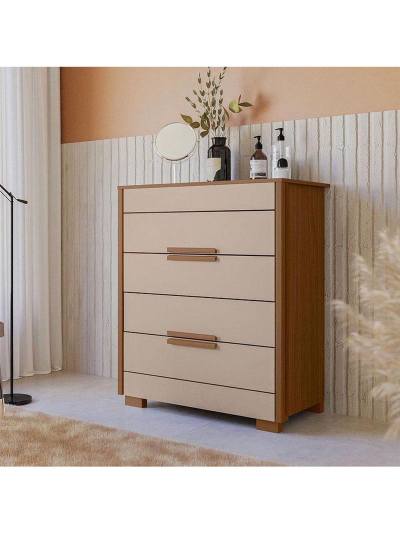 Guarda Roupa Casal San Francisco e Cômoda Dhara Carvalho Fendi – Moval