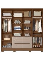 Guarda Roupa Casal San Francisco e Cômoda Dhara Carvalho Fendi – Moval