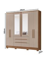 Guarda Roupa Casal San Francisco e Cômoda Dhara Carvalho Fendi – Moval