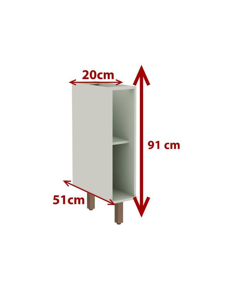 Balcão de Cozinha 91x20cm Genialflex Iluminata Hortelã