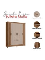 Guarda Roupa Solteiro Ambiente Malta 7 Portas Carvalho Fendi – Moval