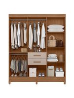 Guarda Roupa Solteiro Ambiente Malta 7 Portas Carvalho Fendi – Moval