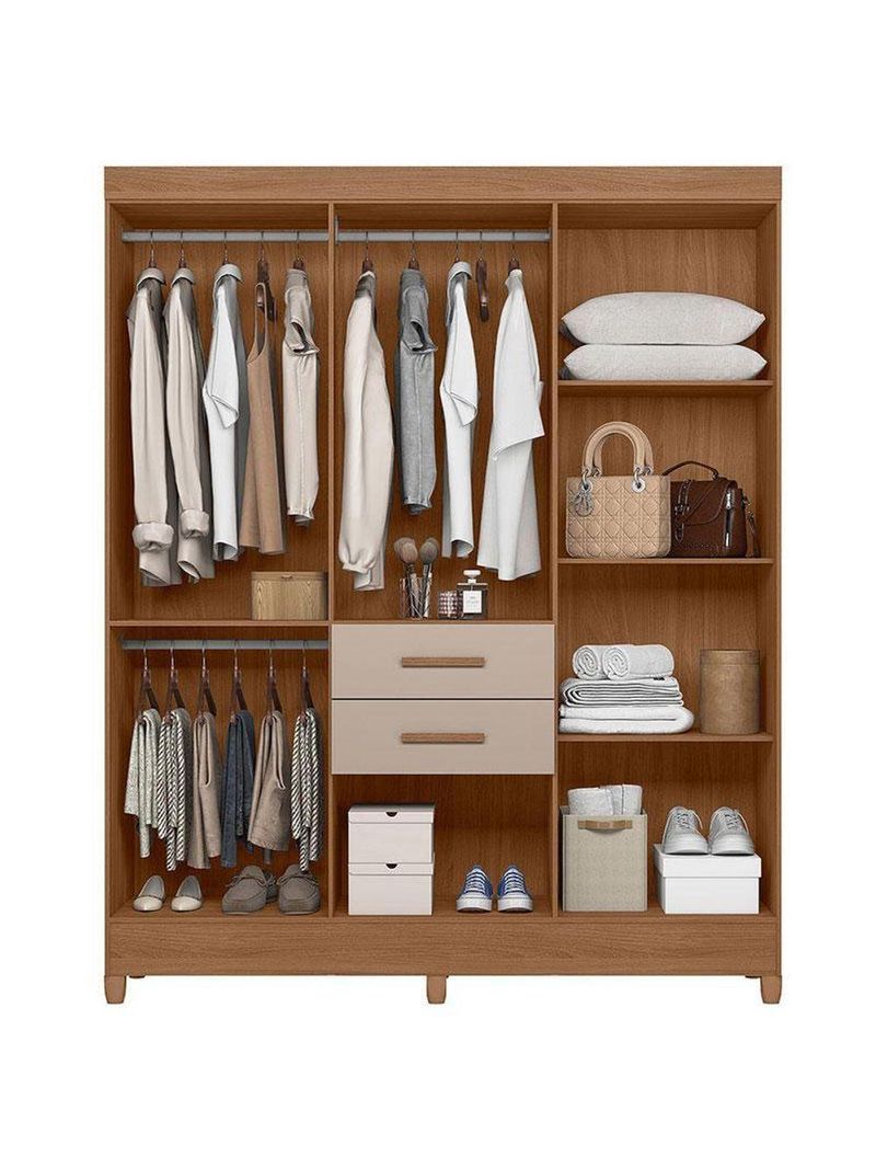 Guarda Roupa Solteiro Ambiente Malta 7 Portas Carvalho Fendi – Moval