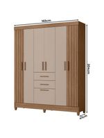 Guarda Roupa Solteiro Ambiente Malta 7 Portas Carvalho Fendi – Moval