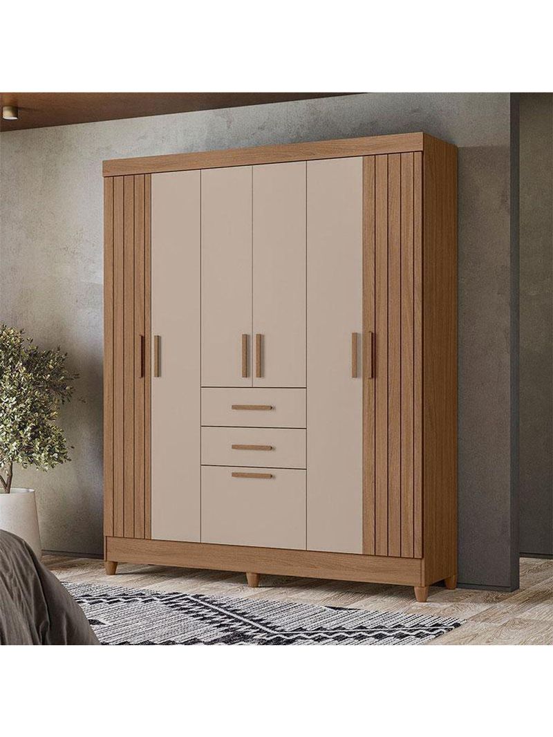 Guarda Roupa Solteiro Ambiente Malta 7 Portas Carvalho Fendi – Moval