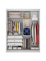 Guarda Roupa Solteiro Ambiente Dante 2 Portas Neve com Espelho – Novo Horizonte