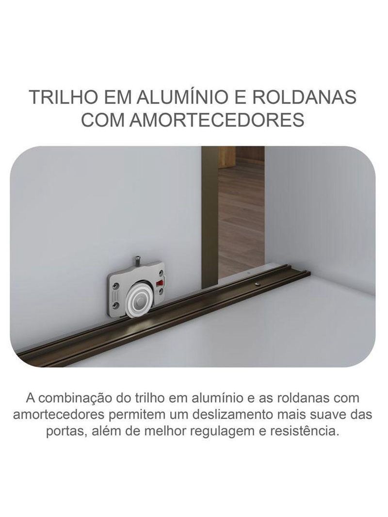 Guarda Roupa Solteiro Ambiente Dante 2 Portas Neve com Espelho – Novo Horizonte
