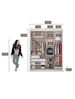 Guarda Roupa Solteiro Ambiente Dante 2 Portas Neve com Espelho – Novo Horizonte