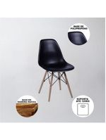 Conjunto Mesa Jantar Quadrada Eiffel 80cm Preto Mdf + 4 Cadeiras Charles Eames