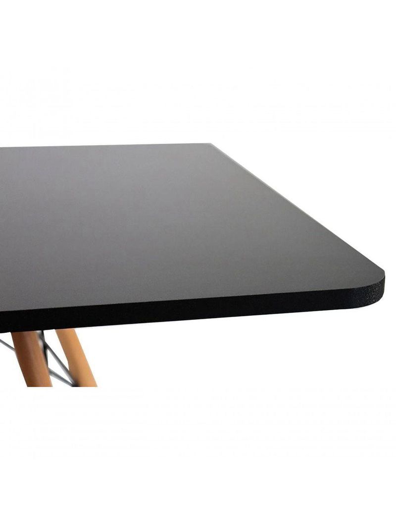Conjunto Mesa Jantar Quadrada Eiffel 80cm Preto Mdf + 4 Cadeiras Charles Eames